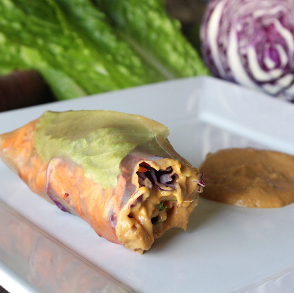 Featured image for “Fresh Spring Rolls with Peanut Ginger Sauce”
