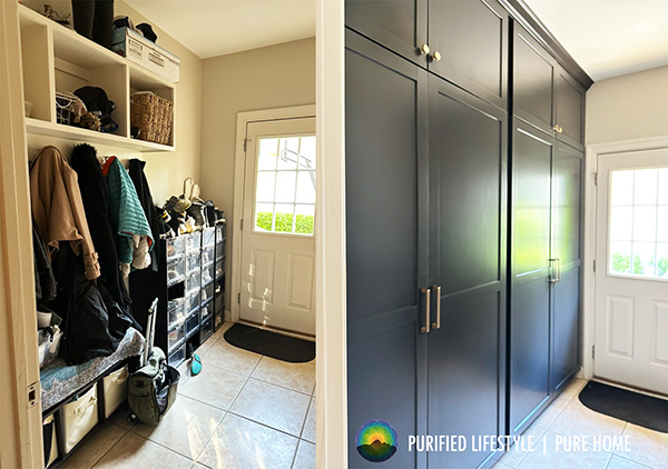 Pure Home Mudroom with Custom Cabinets