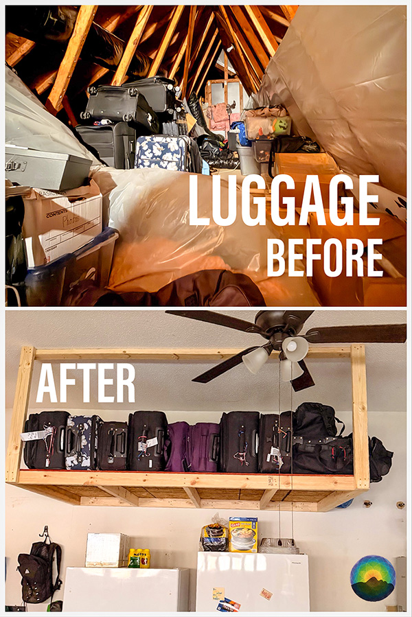 Luggage in hard to reach Attic vs in Garage